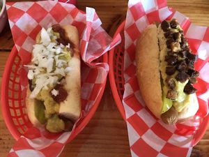 Micki on the right, Godfather on the left. at Santoro's Franks & Chili in Bethlehem