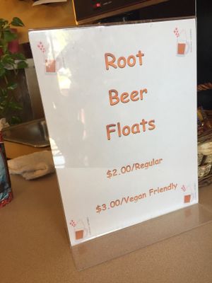 Vegan Root Beer Floats!!! at Santoro's Franks & Chili in Bethlehem