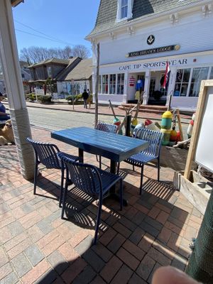 Front sidewalk seating  at The Canteen  in Provincetown