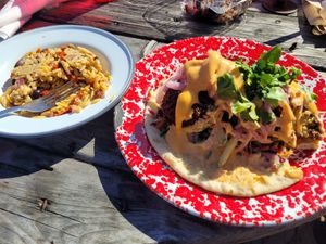 Cauliflower sandwich. I almost forgot to take a picture. I snapped one after I ate a bite of each. Sorry. at The Canteen  in Provincetown