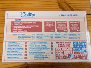 Limited menu for the pre-season. I wished they had printed the vegan (and GF, etc) icons, but the info is clear on the online menu. at The Canteen  in Provincetown