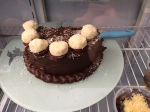 Chocolate and coconut cake at Vegecetera in Blumenau