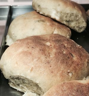 potato bread filled with cream at Vegecetera in Blumenau