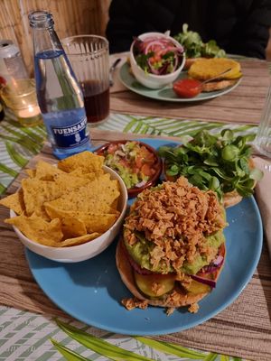 burger with guacamole at Green Zone in Gijon
