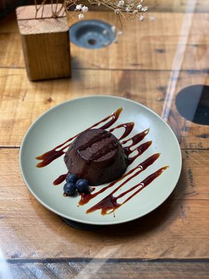 Flan de chocolate at Green Zone in Gijon