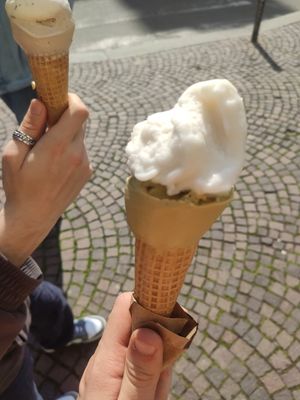 Litchi and salted pistacchio at Gelateria Mondello - Emanuele Filiberto  - Maybe closed in Turin