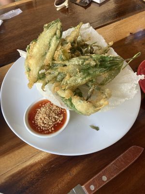 Smiley Tempura (marihuana leaves)  at Tofu Kitchen in Koh Chang