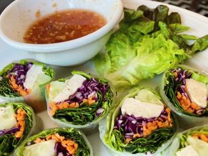 Fresh springrolls  at Tofu Kitchen in Koh Chang