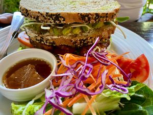 Hummus & avocado sandwich  at Tofu Kitchen in Koh Chang