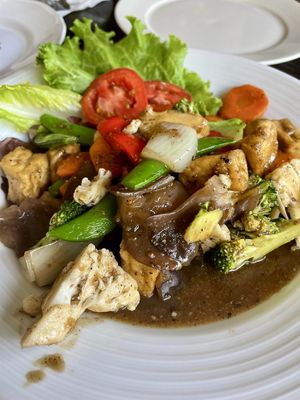 Black pepper tofuu  at Tofu Kitchen in Koh Chang