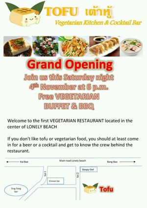 Grand Opening  at Tofu Kitchen in Koh Chang