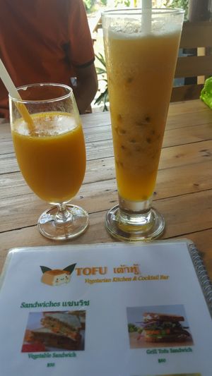Mango and passion shake  at Tofu Kitchen in Koh Chang