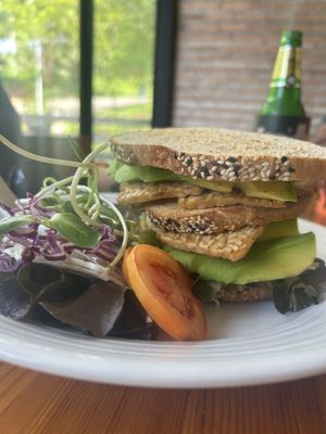 Had this huge avo-tempeh club sandwich. Double layered with generous amount of avocado and tempeh also the bread was well spread which kept the whole sandwich very moist.   at Tofu Kitchen in Koh Chang