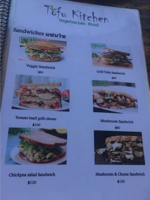 Menu at Tofu Kitchen in Koh Chang