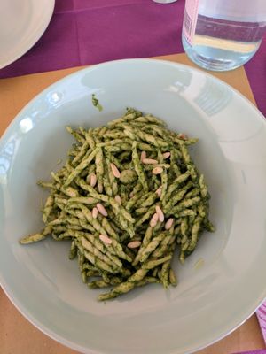 Pesto pasta at Cardamomo Cucina Vegana in Arona