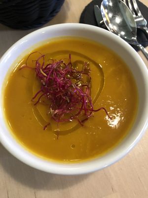 Soup at Cardamomo Cucina Vegana in Arona