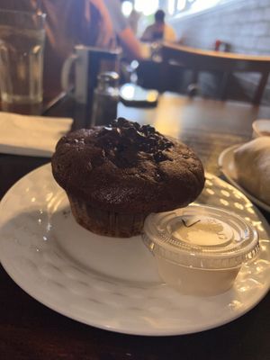 Vegan chocolate muffin with vegan butter   at Aunt Yese's Home Cooking in Garden Grove