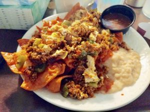 New off menu item, Vegan Chilaquiles! at Aunt Yese's Home Cooking in Garden Grove
