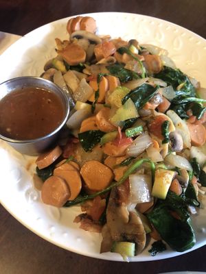 Hash browns with sausage and vegetables  at Aunt Yese's Home Cooking in Garden Grove