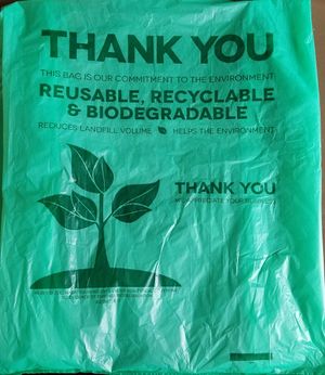 Biodegradable bag for leftovers at Sichuan Kitchen in Portland