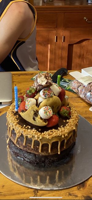 Snickers Brownie Cake at Nutie Donuts in Balmain