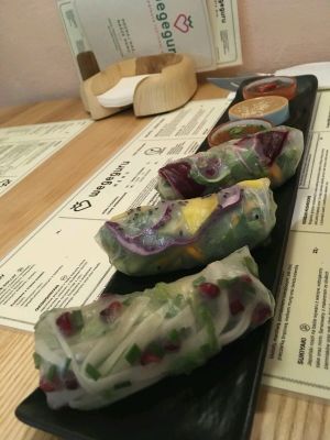 Fresh summer rolls at Wegeguru in Warsaw