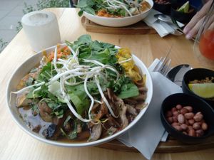 Vegan pho at Wegeguru in Warsaw