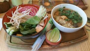 Spicy noodle soup at Wegeguru in Warsaw