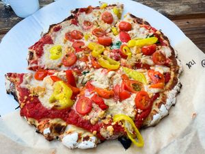 Build your own pizza with vegan cheese  at Bambino's Urban Pizzeria in Colorado Springs