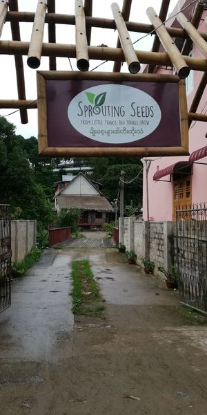 Road to cafe at Sprouting Seeds Cafe & Bakery in Kalaw