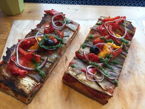 Pizza Melanzana at Square Delicatessen in Strasbourg