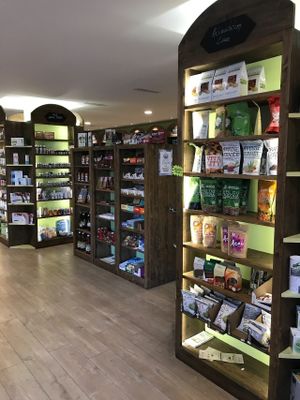 Inside store at Lilly's Green Market in Nyon