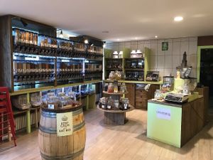 Inside store at Lilly's Green Market in Nyon