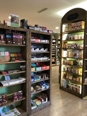 Inside store at Lilly's Green Market in Nyon