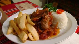 The "Lomo" Saltado w/seitan at Sabor Peruano in Santa Fe