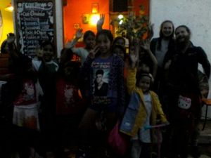 6 children at Cafe Tango in Samaipata