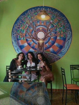 7 painting at Cafe Tango in Samaipata