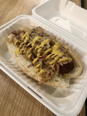 Bratwurst to-go  at The Very Good Butchers in Victoria