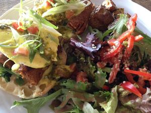 Benny with avocado at The Very Good Butchers in Victoria