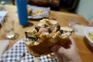 Mushroom & onion burger  at The Very Good Butchers in Victoria