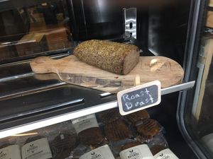 Display case at The Very Good Butchers in Victoria