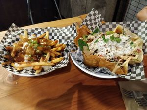 Poutine and nachos at The Very Good Butchers in Victoria