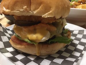 Brunch burger at The Very Good Butchers in Victoria