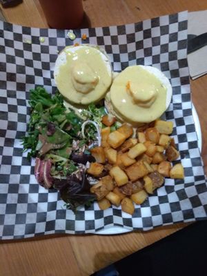 Tofu Benny dish - wonderful! at The Very Good Butchers in Victoria