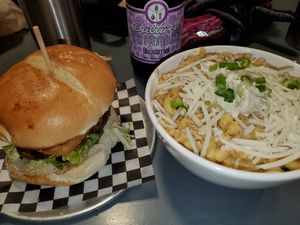 Pickle Rick with a giant side of Mac. at The Very Good Butchers in Victoria