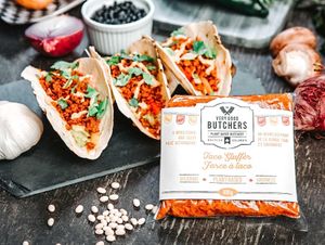 Taco made with taco filling at The Very Good Butchers in Victoria