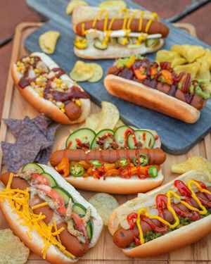 Hot-dogs at The Very Good Butchers in Victoria