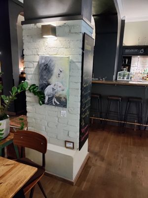 Painting of a pig at SIGGIS v/gan dine & co. in Munich