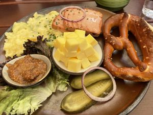 Bavarian breakfast (very special, don’t miss)  at SIGGIS v/gan dine & co. in Munich