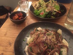 Tacos and the Bavarian dish  at SIGGIS v/gan dine & co. in Munich